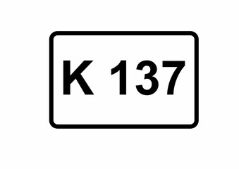 Illustration eines Kreisstraßenschildes der K 137 in Deutschland	