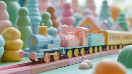Train Set in Subtle Pastel Shades