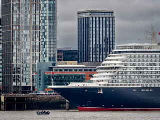 Liverpool Waterfront with Ocean Liner