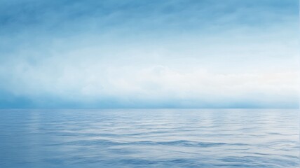 Obraz premium Calm Blue Ocean with Misty Horizon 