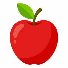 red apple with leaf