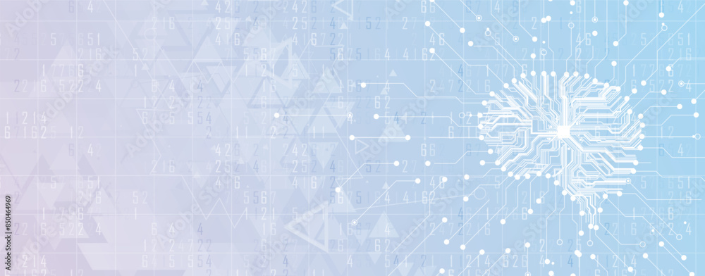 Fototapete Abstract Artificial intelligence. Cloud computing. Machine learning. Technology web background. Virtual concept futuristic background. Vector art.