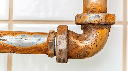 rusty pipe. Sewer pipe system