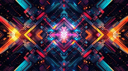 Fototapeta premium Abstract Geometric Pattern With Bright Colors