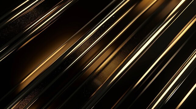 Abstract luxury black with stripe gold background stripe gold with glitter shininggeometric triangle like a flowermotion animation Seamless loop dark backdrop : Generative AI