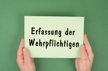 Registration of those liable for military army service,  german language, reform of the...
