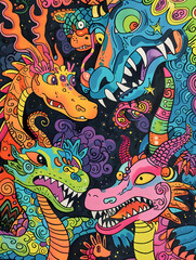 Naklejka premium cartoon illustrator card or background .