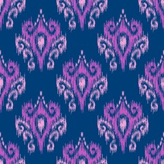 Pink and Blue Ikat Pattern