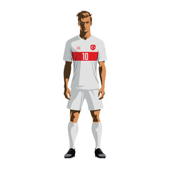 Soccer player in Turkey team uniform