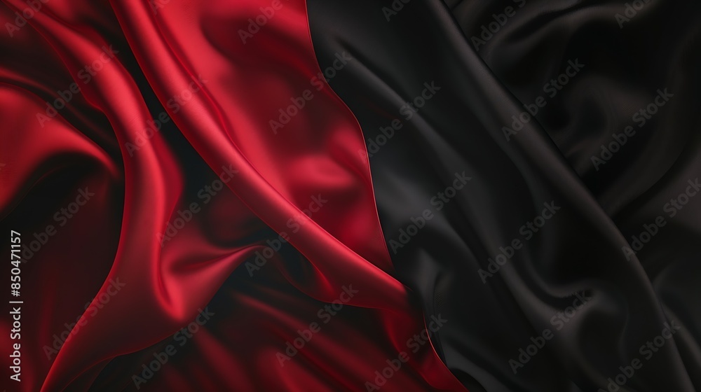 Aufkleber black red abstract background for design silk satin dark red fabric curtain drapery color gradient c