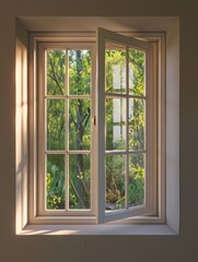 Fototapeta premium A tree is visible through a window with a view, suitable for use in architectural or design contexts