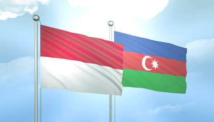 Indonesia and Azerbaijan Flag Together A Concept of Relations