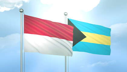 Indonesia and Bahamas Flag Together A Concept of Relations