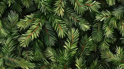 A detailed view of a pine tree's foliage, showcasing its vibrant green needles
