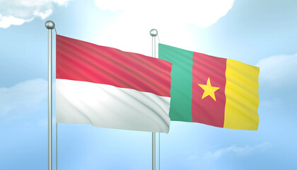 Indonesia and Cameroon Flag Together A Concept of Relations