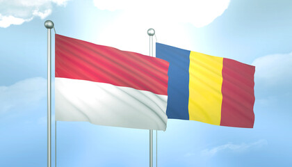 Indonesia and Chad Flag Together A Concept of Relations