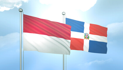 Indonesia and Dominic  Flag Together A Concept of Relations
