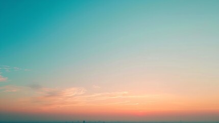 Fototapeta premium Sky sunset background panorama concept Skyline top view Evening sunset sky and the morning sunrise In the city Colorful with copy space Empty beautiful sky panoramic view twilight time : Generative AI