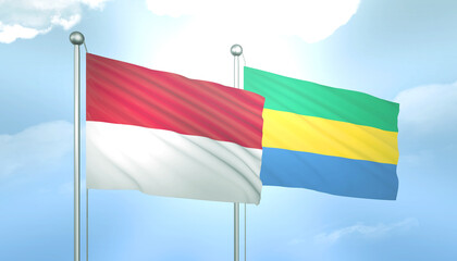 Indonesia and Gabon Flag Together A Concept of Relations