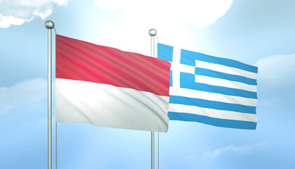 Indonesia and Greece Flag Together A Concept of Relations