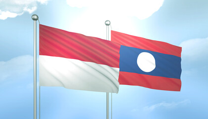 Indonesia and Laos Flag Together A Concept of Relations