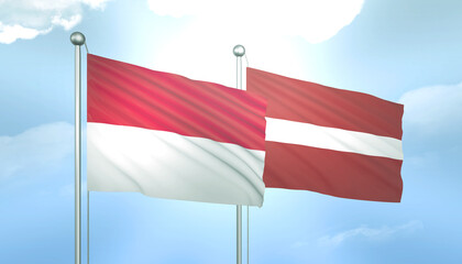 Indonesia and Latvia Flag Together A Concept of Relations