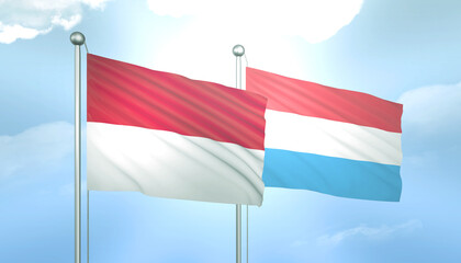 Indonesia and Luxembourg Flag Together A Concept of Relations