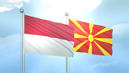 Indonesia and Macedonia Flag Together A Concept of Relations
