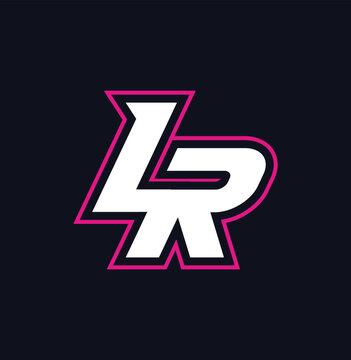LR merged logo lr letter Pink outline mascot style elegant design	