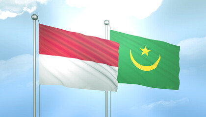 Indonesia and Mauritania Flag Together A Concept of Relations