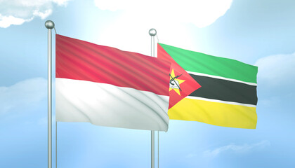 Indonesia and Mozambique Flag Together A Concept of Relations