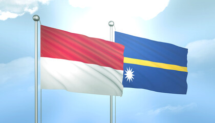 Indonesia and Nauru Flag Together A Concept of Relations