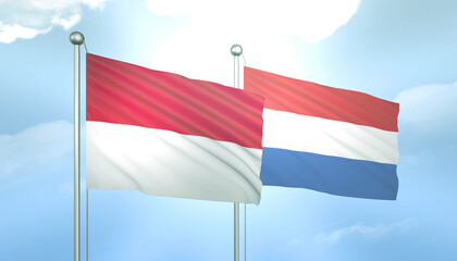 Indonesia and Netherlands Flag Together A Concept of Relations