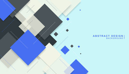 様々な四角と点線で組み合わせた幾何学的な背景素材
