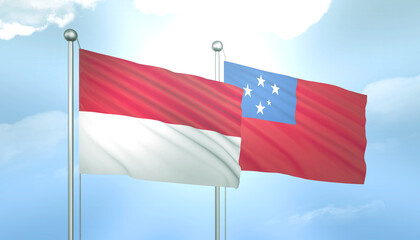 Indonesia and Samoa Flag Together A Concept of Relations