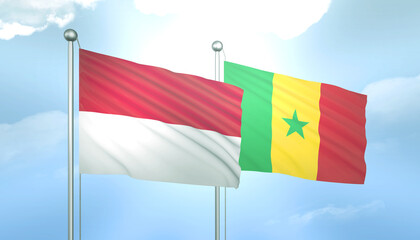 Indonesia and Senegal Flag Together A Concept of Relations
