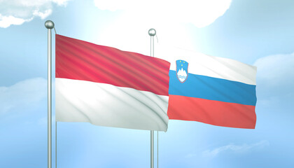 Indonesia and Slovenia Flag Together A Concept of Relations