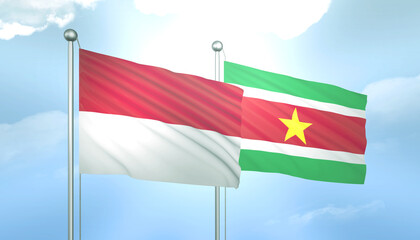 Indonesia and Suriname Flag Together A Concept of Relations