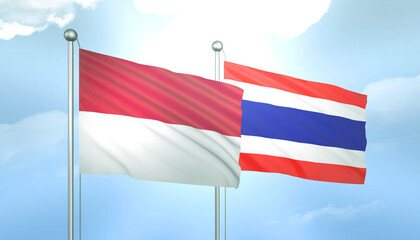Indonesia and Thailand Flag Together A Concept of Relations