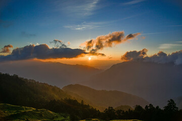 sunrise over the mountains