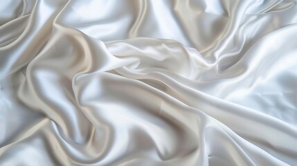 Obraz premium Soft smooth white silk fabric background Fabric texture : Generative AI