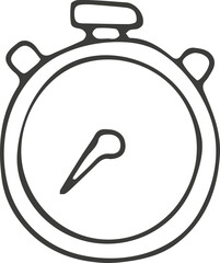 Timer icon. Hand drawn, doodle style. Vector picture.
