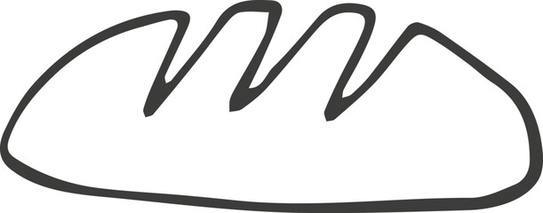 Bread icon. Hand drawn, doodle style. Vector picture.
