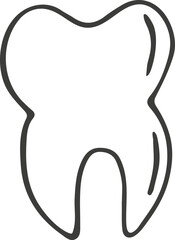 Tooth icon. Hand drawn, doodle style. Vector picture.
