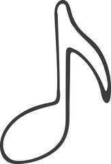 Musical note icon. Hand drawn, doodle style. Vector picture.
