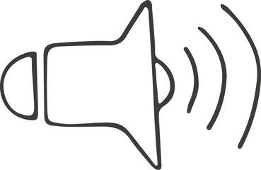 Volume icon. Hand drawn, doodle style. Vector picture.
