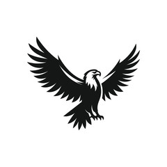 Stylized Falcon Icon: High-Quality Black and White Vector for Branding