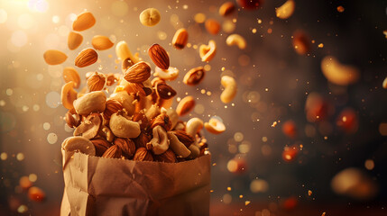 Flying Nuts: Super Realistic Photo from a Paper Bag