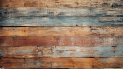 Naklejka premium Horizontal wooden planks with varying shades and textures ideal for background usage