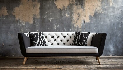 sofa blanco y negro